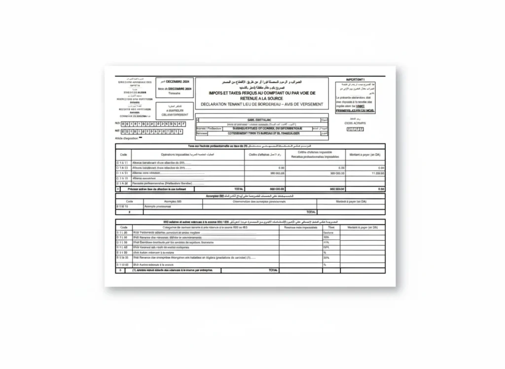 Mockup de modele de déclaration G50